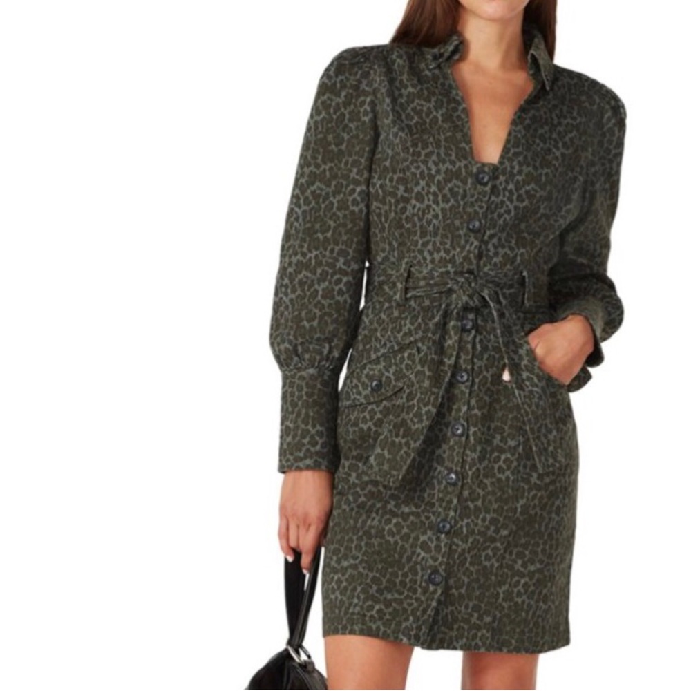 MARISA WEBB COLECTIVE Leopard Print Belted Dress